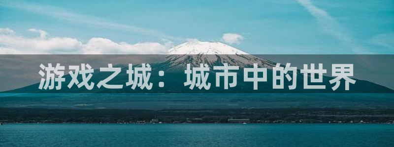 杏鑫平台总代理电话：游戏之城：城市中的世界